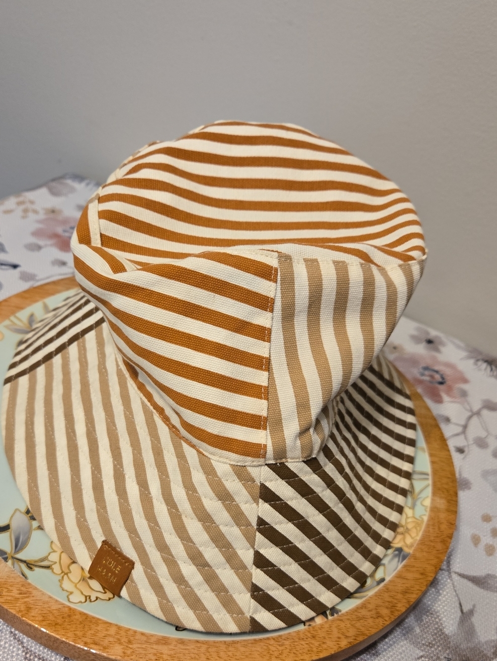 Cole Haan Patchwork Striped Bucket Hat L/XL